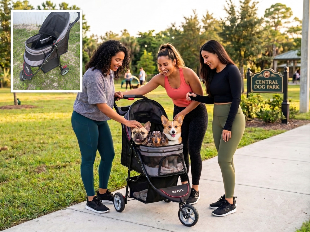 Pet Stroller Gen7Pets Regal Plus - Gray Shadow (Folds Flat, Up to 25 lbs.)